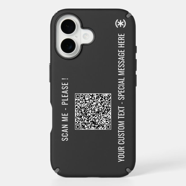 Personalized QR Code Scan Info Text iPhone Case (Front)