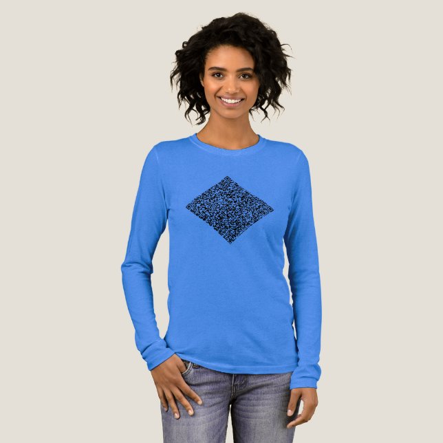 Personalized QR Code Scan Info Your Design Funny Tri-Blend Shirt (Full Front)