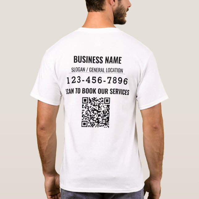 Personalized QR code Social Media Business Event T-Shirt (Back)