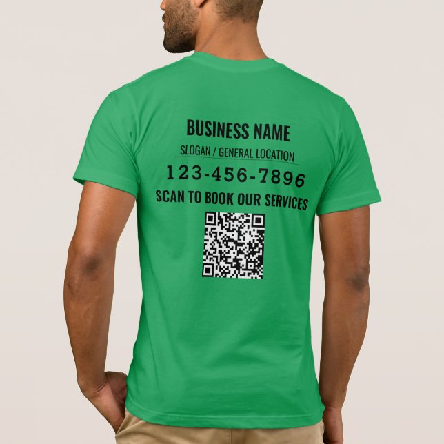 Personalized QR code Social Media Business Event T-Shirt (Back)