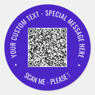 Personalized QR Code Sticker Custom Text and Color