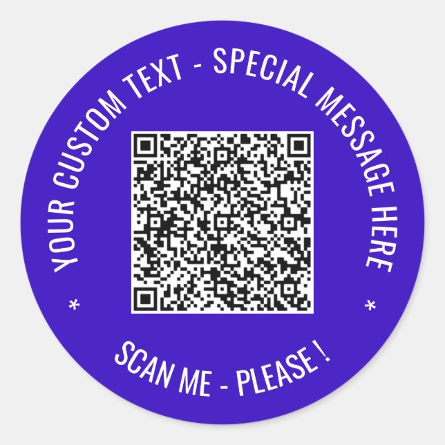 Personalized QR Code Sticker Custom Text and Color (Front)