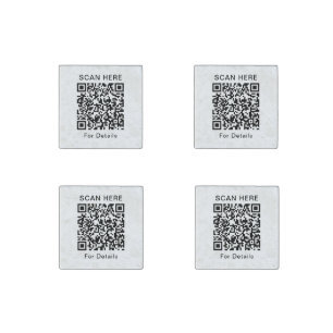 Personalized QR Code Stone Magnets – 4-Piece Set