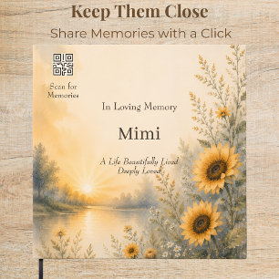 Personalized QR Code Sunflower Memorial Guest Book