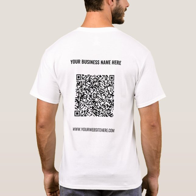 Personalized QR Code T-Shirt with Custom Text (Back)
