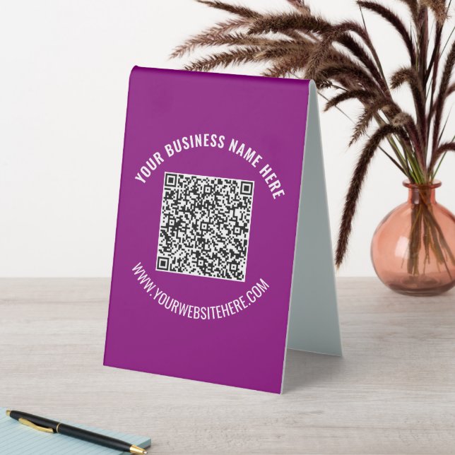Personalized QR Code Text Business Table Tent Sign (In SItu (Table))
