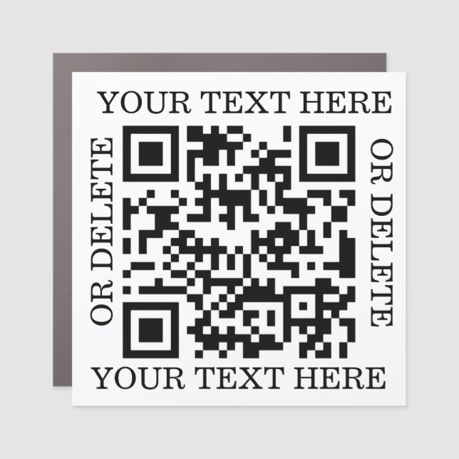 Personalized QR Code To Scan Car Magnet (Front)
