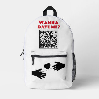 Personalized QR Code – Wanna Date/Marry Me Cool Printed Backpack