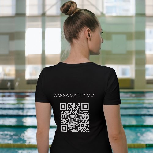 Personalized QR code Wanna Marry Me  T_Shirt