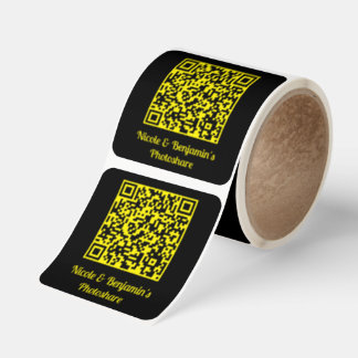 Personalized QR Code Wedding Photo Share Website Square Sticker