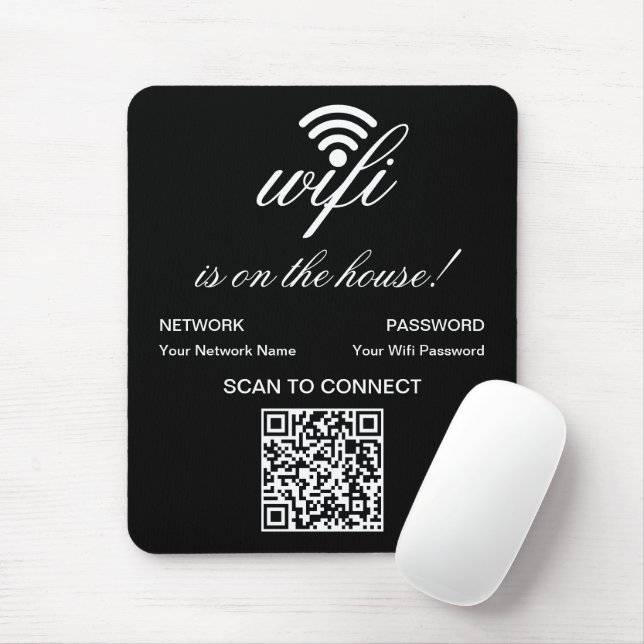 Personalized QR Code Wifi Internet Scan to Connect Mouse Pad (With Mouse)