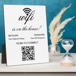 Personalized QR Code Wifi Internet Scan to Connect Plaque