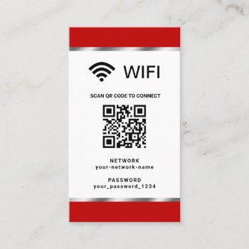 Personalized Qr Code Wifi Network And Password Business Card by ShabzDesigns at Zazzle