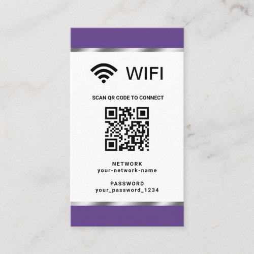 Personalized QR Code Wifi Network and Password Business Card