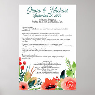 Personalized Quaker Wedding Blessing Poster