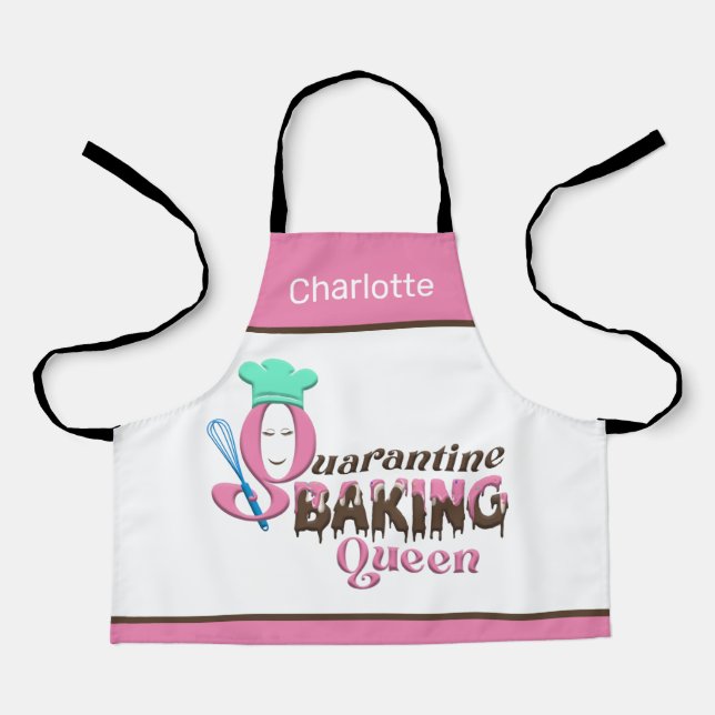 Personalized Quarantine Baking Queen Kids Apron (Front)