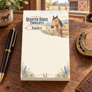 Personalized Quarter Horse Thoughts Buckskin Horse Post-it Notes
