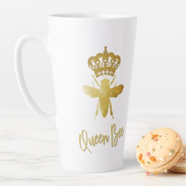 Personalized ★ QUEEN BEE ★ Gold Crown Latte Latte Mug