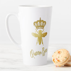 Personalized ★ QUEEN BEE ★ Gold Crown Latte Mug
