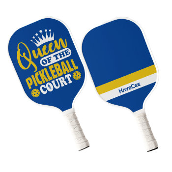 Personalized Queen Of The Pickleball Court Pickleball Paddle by LifeOverHere at Zazzle