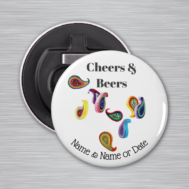 Personalized Quilled Paisley 2.25" Magnet Bottle Opener (Creator Uploaded)