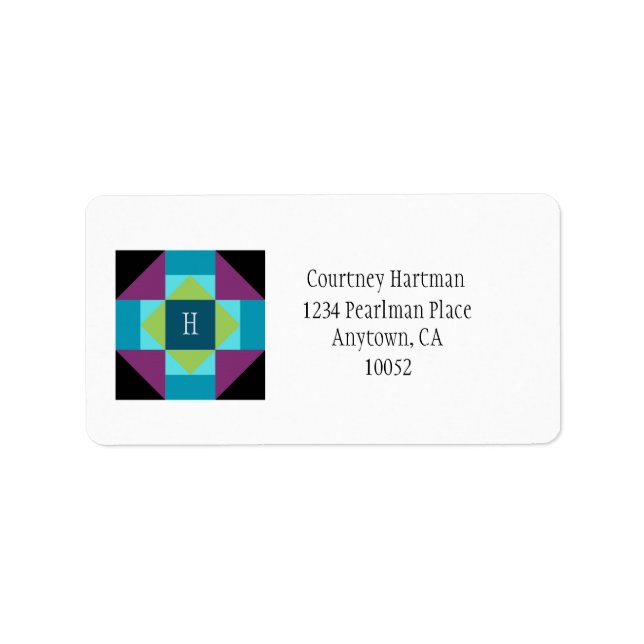 Personalized Quilt Block Return Address Labels (Front)