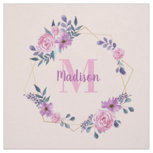 Personalized Quilt Block Square with Name Monogram Fabric