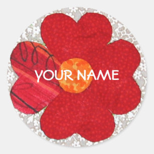 Personalized Quilt Sticker! Classic Round Sticker