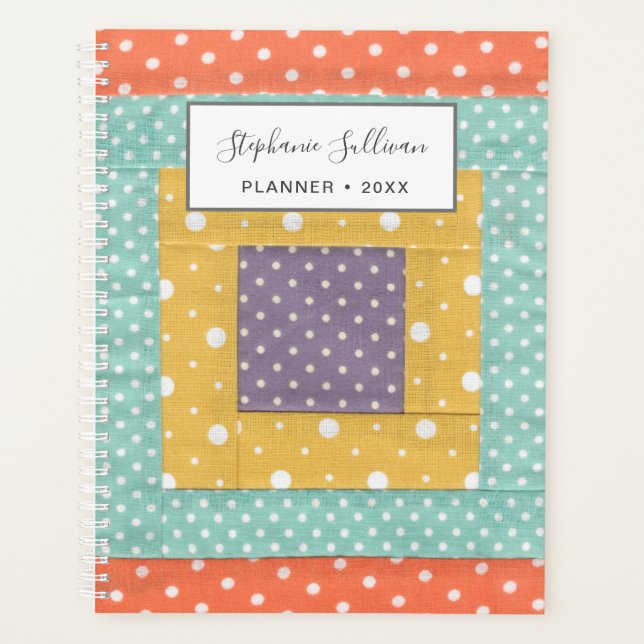 Personalized Quilting Patchwork  Planner (Front)