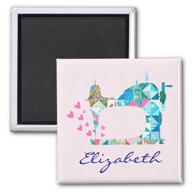 Personalized Quilting Sewing Machine Magnet (Front)