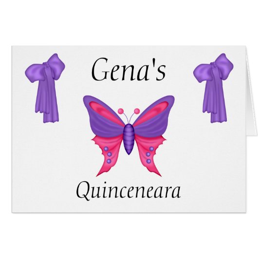 Personalized Quinceneara Note Card Templates (Front Horizontal)