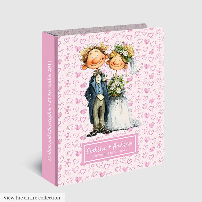 Personalized Quirky Wedding Album Bride Groom Gift 3 Ring Binder (Personalized Quirky Wedding Album Bride Groom Gift)