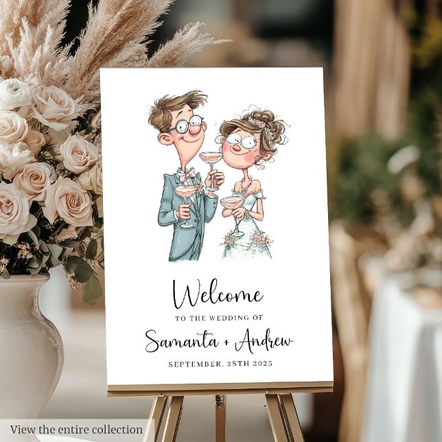 Personalized quirky wedding couple aisle poster (Personalized quirky wedding couple aisle poster)