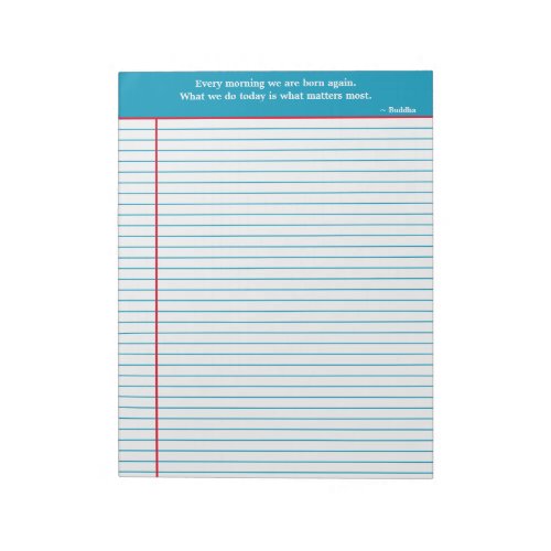 Personalized Quotation Notepad Aqua  Red Notepad