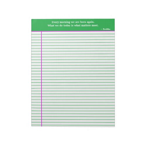 Personalized Quotation Notepad Green  Pink Notepad