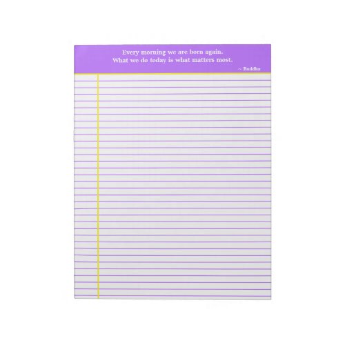 Personalized Quotation Notepad Purple  Yellow Notepad