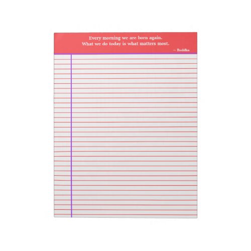 Personalized Quotation Notepad Red  Purple Notepad