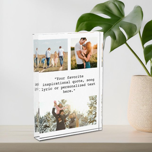 Personalized Quote 3 Photo Collage Photo Block (Creator Uploaded)