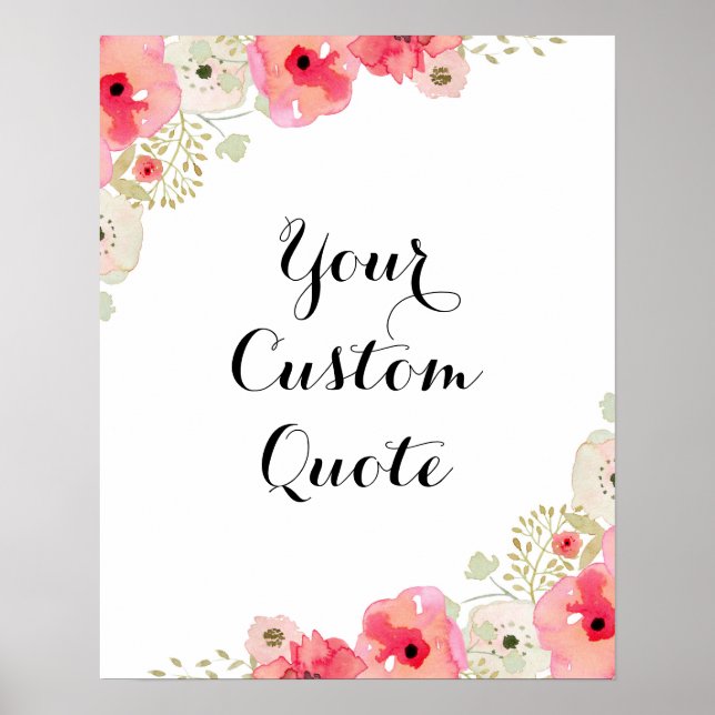 Personalized quote Custom quote print Floral (Front)