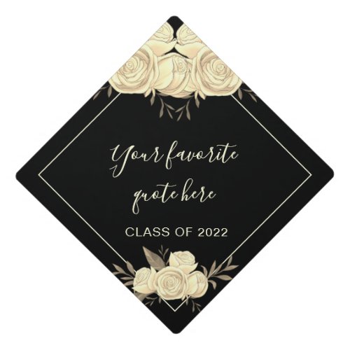 Personalized Quote Floral Graduation  Class Of 202 Graduation Cap Topper