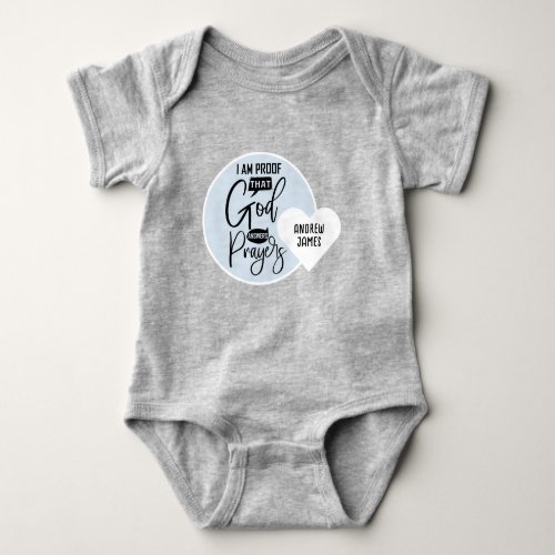 Personalized Quote God Answers Prayers  Baby Bodysuit