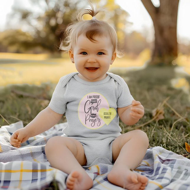 Personalized Quote God Answers Prayers  Baby Bodysuit (Personalized Quote God Answers Prayers Baby Bodysuit)