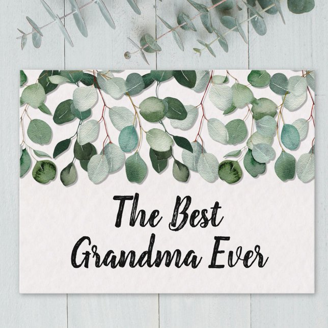 Personalized Quote Green Eucalyptus Leaves Postcard (Close up)