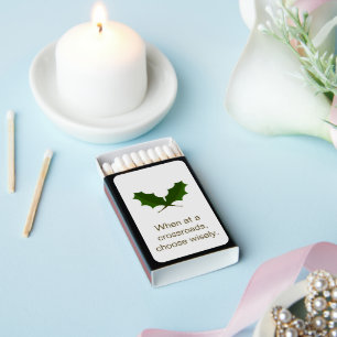 Personalized Quote & Green Leaves, Simple Matchboxes