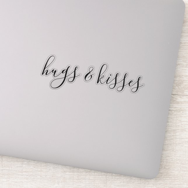 Personalized Quote Hugs & Kisses Sticker (Detail)