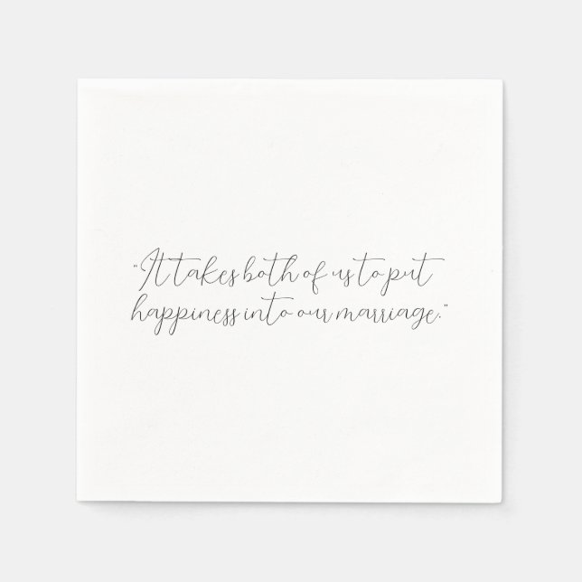 Personalized Quote or Song Lyric Wedding Napkins (Front)