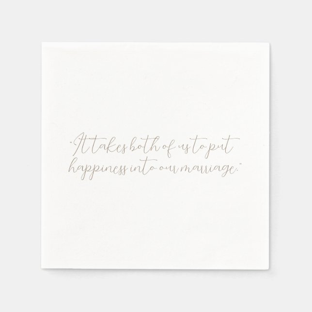 Personalized Quote or Song Lyric Wedding Napkins (Front)