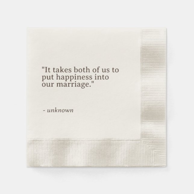 Personalized Quote or Song Lyric Wedding Napkins (Front)