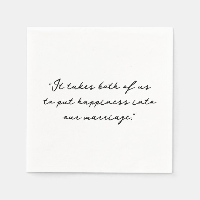 Personalized Quote or Song Lyric Wedding Napkins (Front)