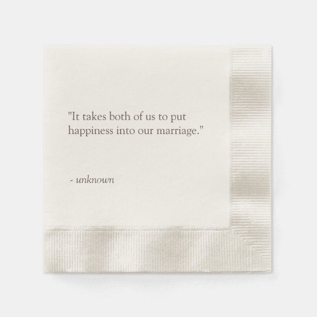 Personalized Quote or Song Lyric Wedding Napkins (Front)